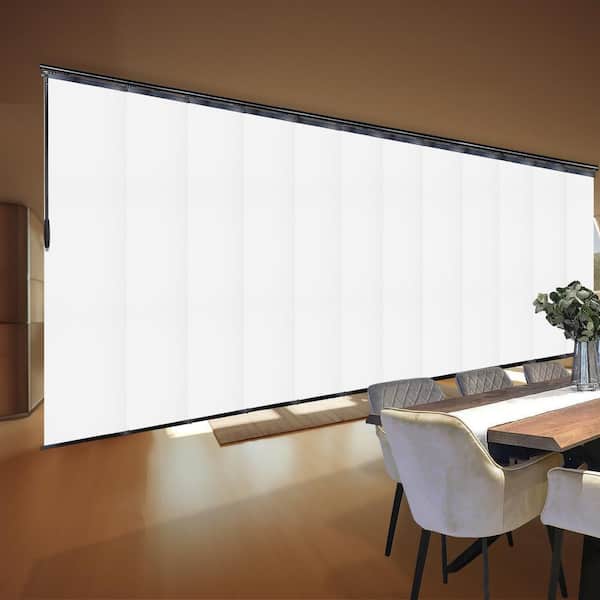 EMOH Alabaster 140 in. x 260 in. W x 94 in. L Adjustable 12-Panel, Black Double Rail Panel Track with 23.5 in. Slates