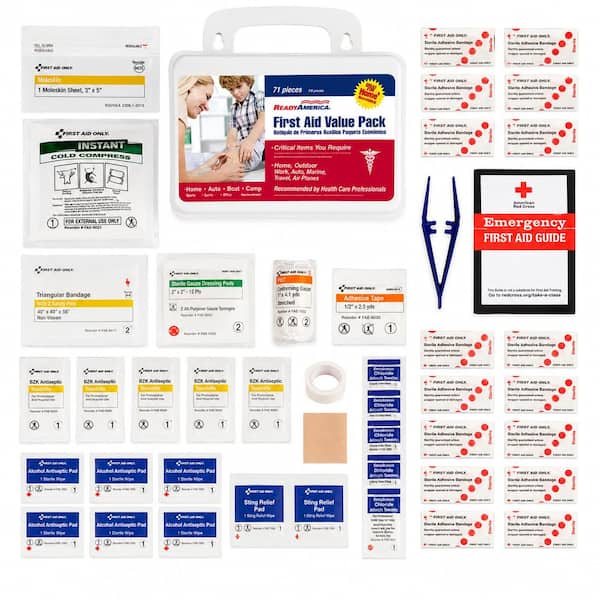 Ready America 77-Piece First Aid Kit 74012 - The Home Depot