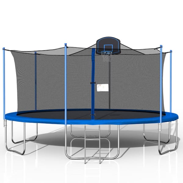 ft. Trampoline (Blue) with Enclosure Net and Ladder AL-W285S00003 - Home Depot