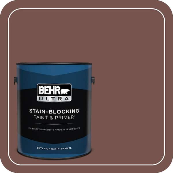 BEHR ULTRA 1 gal. #PPU2-20 Oxblood Satin Enamel Exterior Paint & Primer