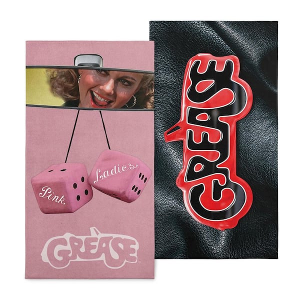 THE NORTHWEST GROUP Grease Pink Ladies Jacket Logo 2PK Cotton/Polyester Blend Graphic Beach Towel Set