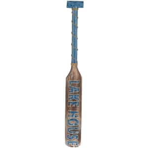 Lake House Blue Wood Paddle Wall Art Sculpture