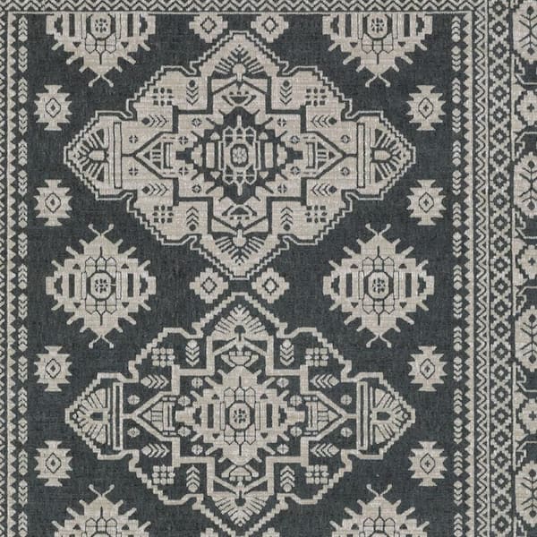 8 ft. x 11 ft. Ivory, Red Oriental Washable Area Rug