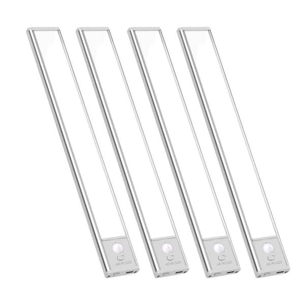 White LED Under Cabinet Light Lamp with Motion Sensor and 3 Color Temps, Dimmable Magnetic Light, 4-Pack