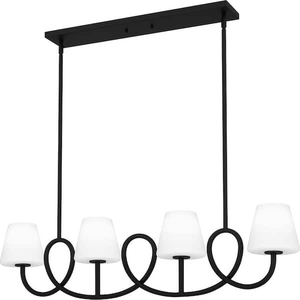 Quoizel Atkins 4-Light Matte Black Chandelier