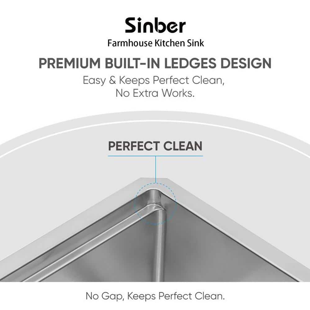 Sinber 30" Stainless Steel Drop-In Single Bowl Workstation Kitchen Sink