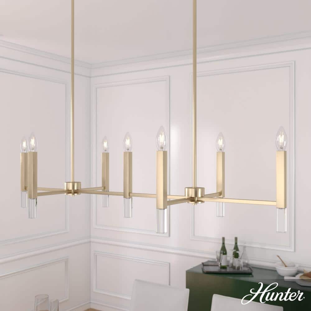 Hunter Sunjai 6-Light Satin Gold Modern/Contemporary Led Bare Bulb Chandelier