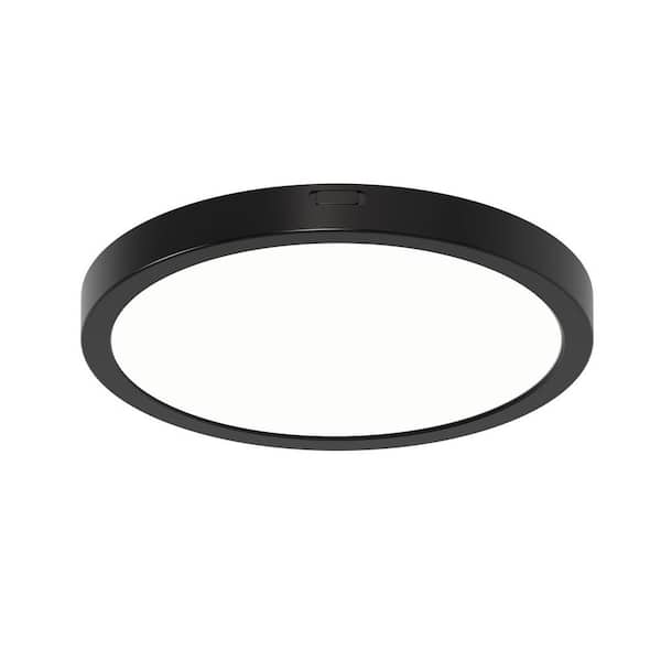 8-Pack 7 in. Black New Ultra-Low Profile Integrated LED Flush Mount Light 2700K-5000K 0-10V Dimmable