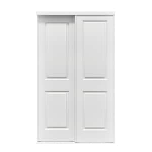 48 in. x 81 in. Wilmington White Prefinished Hardboard Panels Steel Framed Interior Sliding Closet Door
