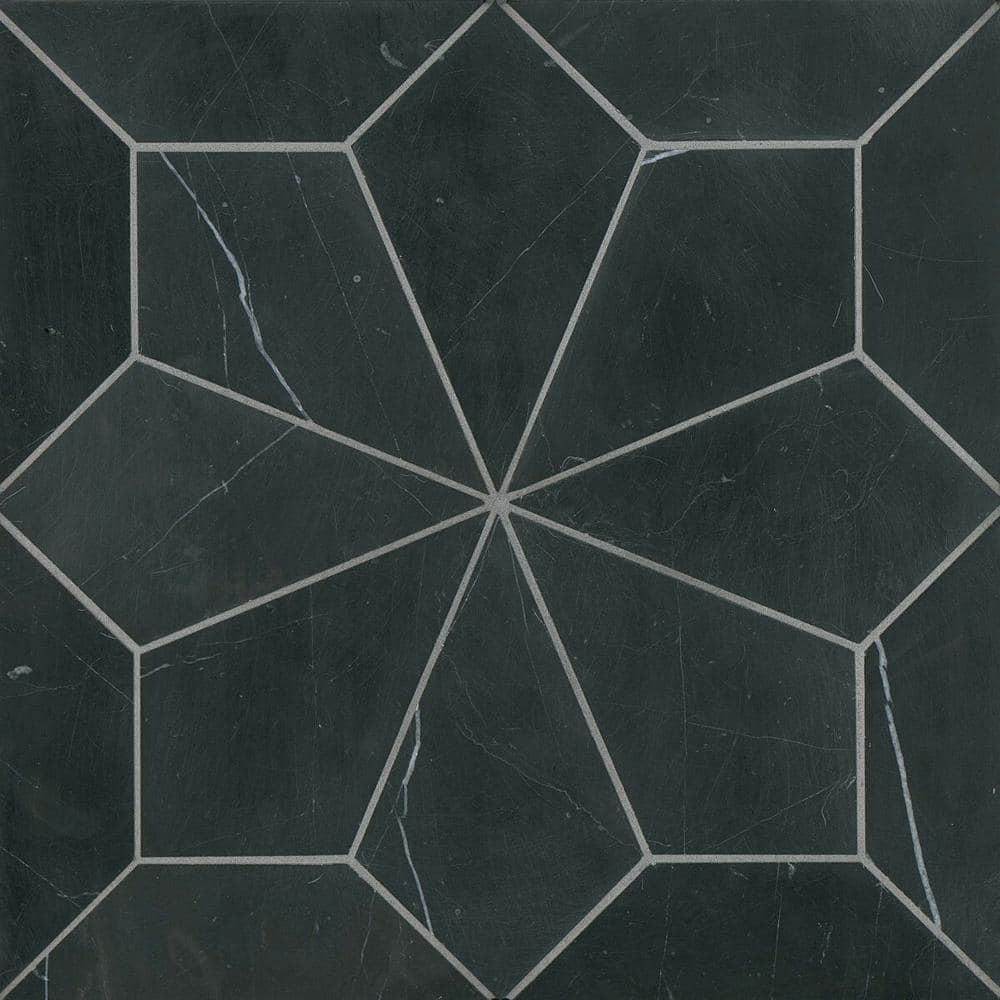 Tile Samples - Blomma Floral 12 in. x 12 in. Honed Nero Marble Mosaic Tile Samples (9.81 sq. ft./Carton) price history on PriceWatchPro