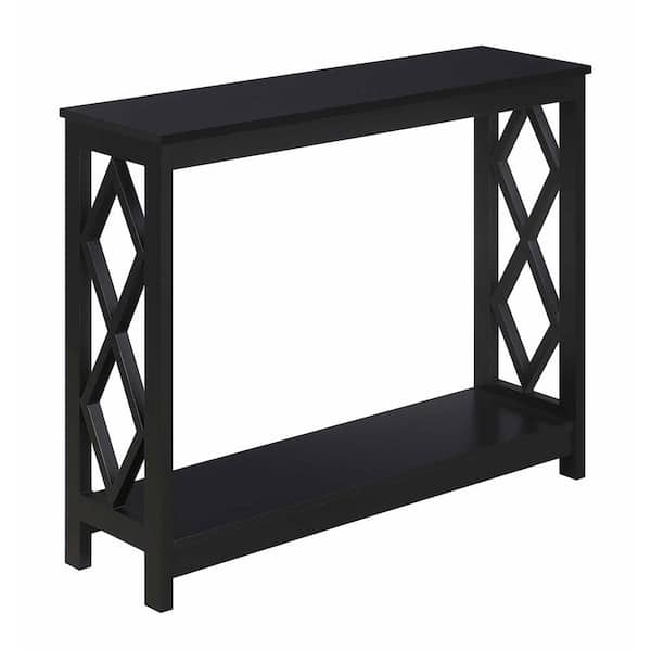 Convenience Concepts Diamond 31.75 in. Rectangle Black Wood Console Table