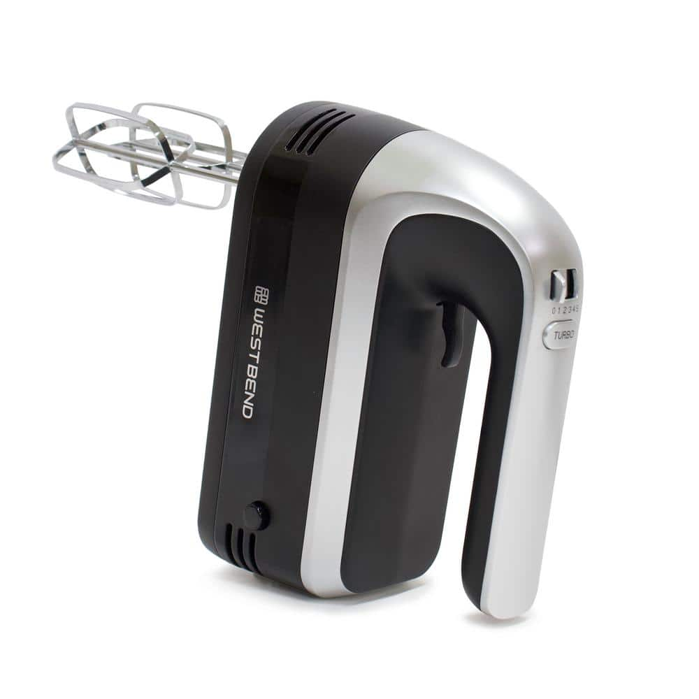 West Bend 6 Speed Black Hand Mixer with Storage Case HMWB6SBK13 The