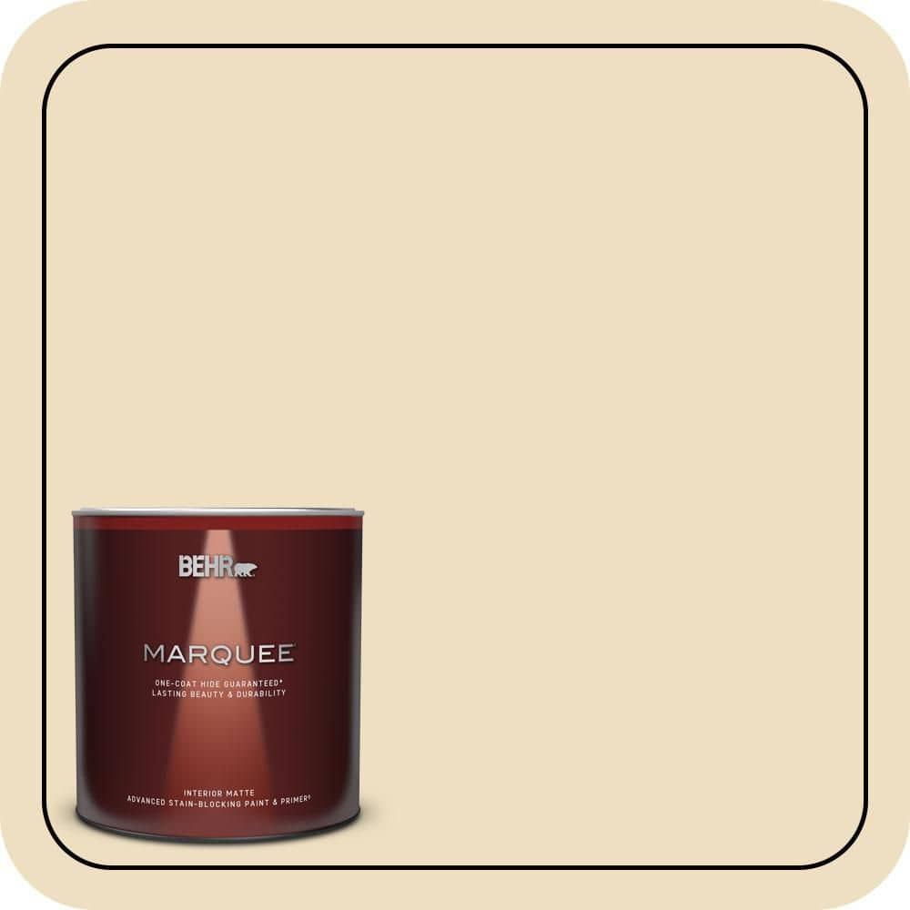 BEHR MARQUEE 1 qt. #ECC-23-1 Golden Haystack Matte Interior Paint ...