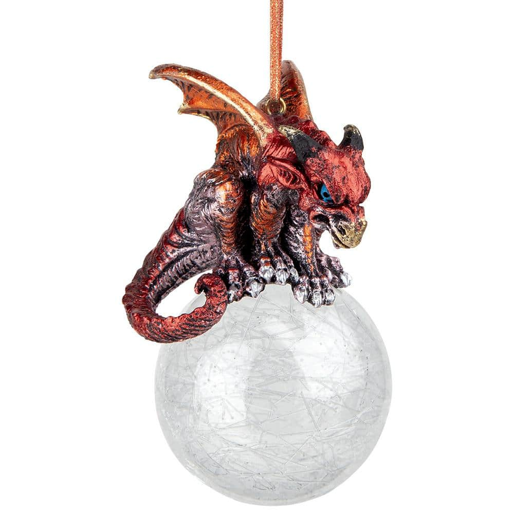 Design Toscano 3.5 in. The Pensive Percher Dragon 2018 Collectible Holiday Ornament