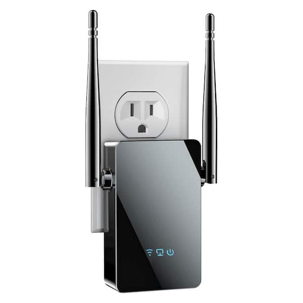 WiFi Range Extender, 4X Faster, Covers Up to 9,800 Sq. ft and 35 Devices with Ethernet Port, Support WPS, Black