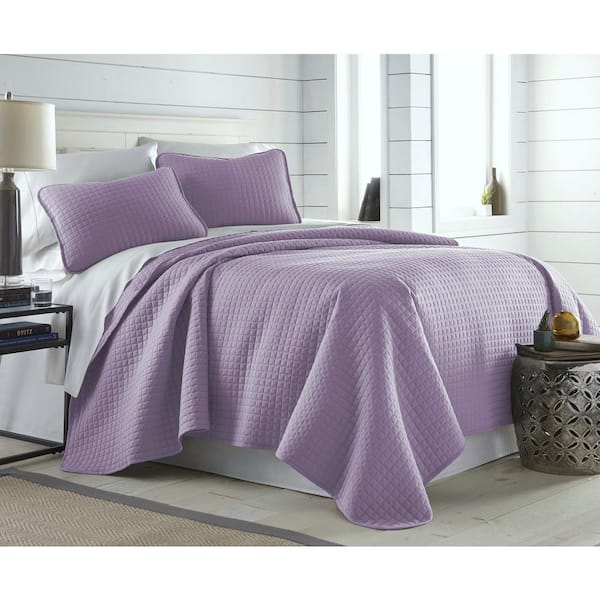 Southshore Fine Linens Vilano Oversized Lavender Microfiber Twin Quilt and Sham Set