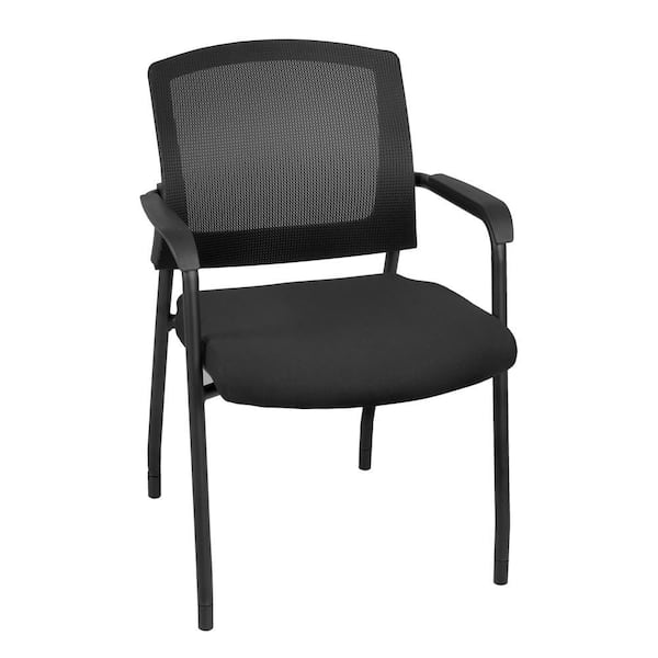Knight Fabric Ergonomic Guest Chair in Black