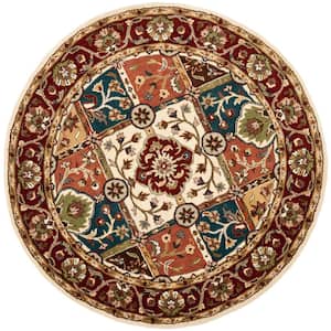 Heritage Multi/Red 6 ft. x 6 ft. Round Border Area Rug
