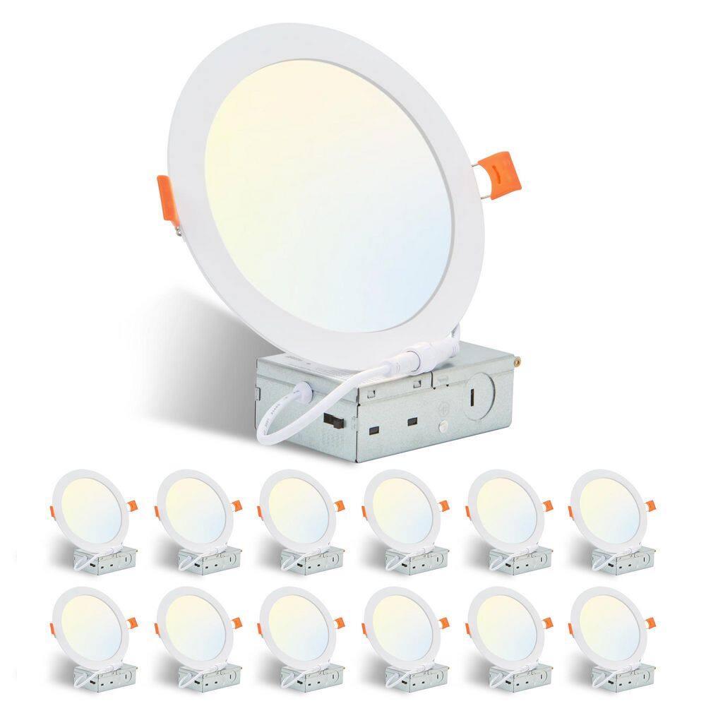 (12-Pack) 6 in. Ultra-Thin LED Recessed Ceiling Light with Junction Box, Indoor Integrated LED Recessed Light Trim price history on PriceWatchPro