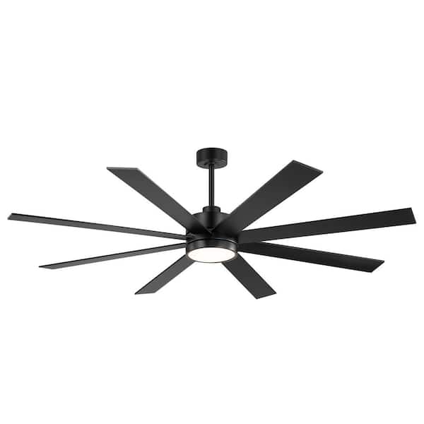 Breezary Wesley 72 in. Indoor Black Windmill Industrial Ceiling Fan with Integrated LED with Remote Included