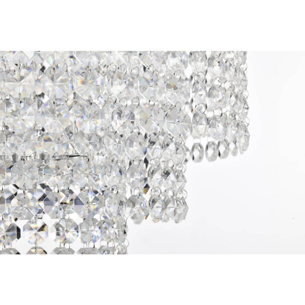 Glam Chrome and Crystal 4-Light Tiered Chandelier