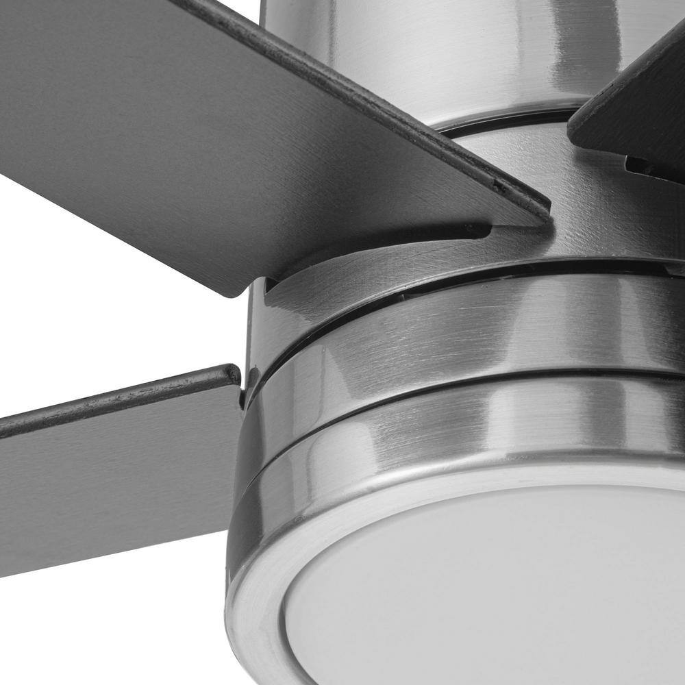 Graceshire 52" Brushed Nickel LED Ceiling Fan with Remote and Reversible Gray Oak Blades