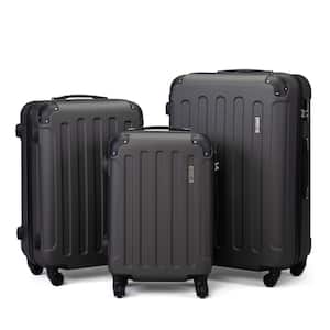 3-Piece Grey Luggage Set with Spinner Wheels