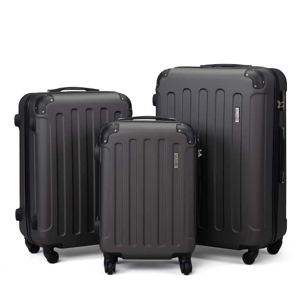 VLIVE 3-Piece Grey Luggage Set with Spinner Wheels TY91K0224 - The Home ...