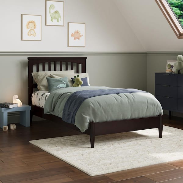 AFI Becket Espresso Black Solid Wood Frame Twin Low Profile Platform Bed