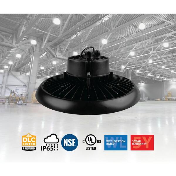 NICOR HBC4 14.2 in. 1000-Watt Equivalent Integrated LED Black High Bay Light 4000K