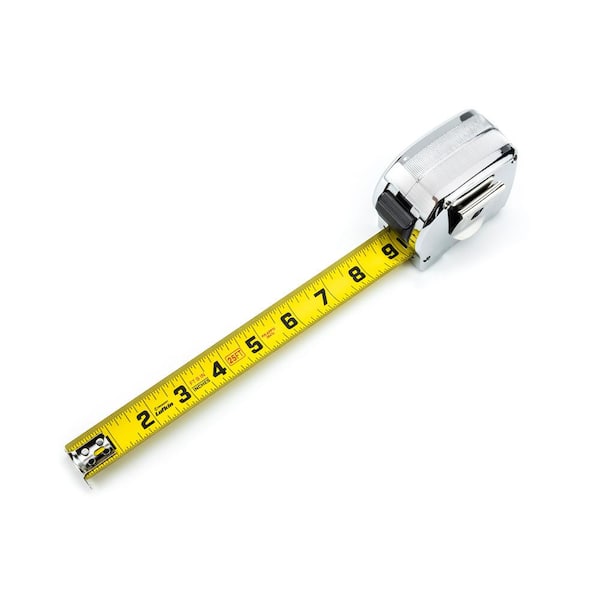 Crescent Lufkin 1-1/8 in. x 25 ft. Chrome Case Yellow Clad Tape
