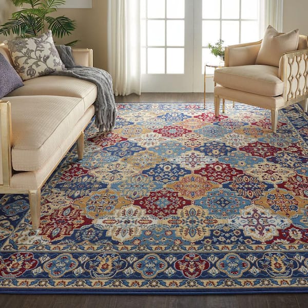 Grafix Multicolor 8 ft. x 10 ft. Persian Medallion Traditional Area Rug