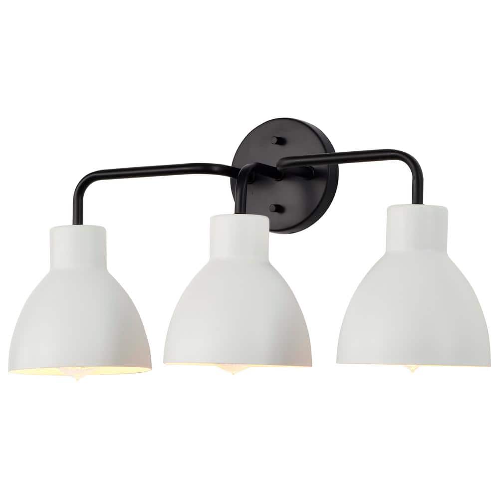 Sloan Matte Black 3-Light Modern Bell Vanity Wall Fixture