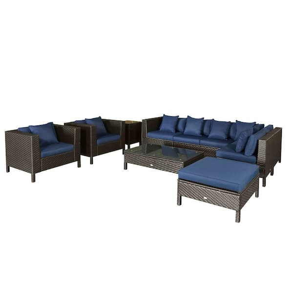 Metal Plastic Rattan Outdoor Couch Set, Sunny Outdoor Furniture