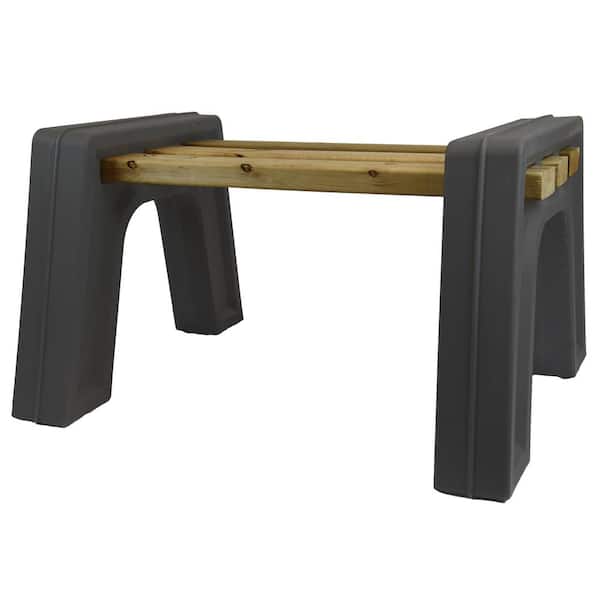 RTS Home Accents Custom Length Graphite Polyethylene Indoor/Outdoor Backless Bench Ends (Wood and Screws Sold Separately)