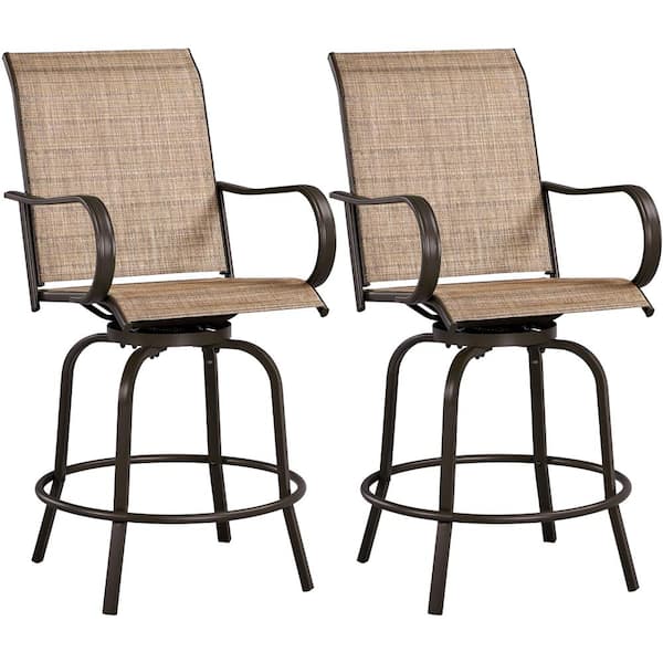 Yaheetech Patio Swivel Metal Outdoor Bar Stool 2 Pack Dysrcf0001 The Home Depot 2149