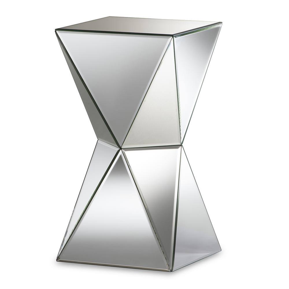 Rebecca Multi-Faceted Mirrored Glass Side Table
