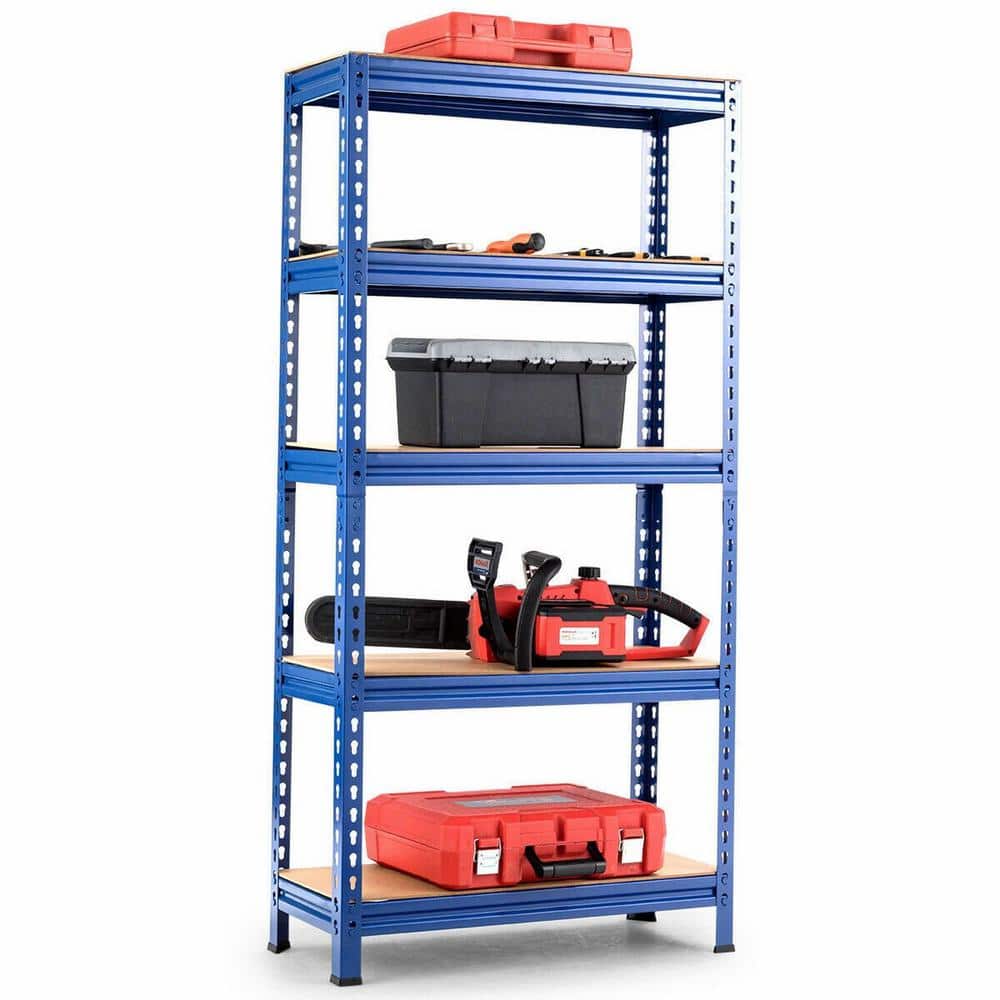 Blue 60'' Heavy Duty 5-Tier Adjustable Metal Storage Rack