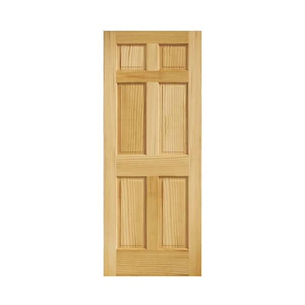 eightdoors 32 in. x 80 in. x 1-3/8 in. 6-Panel Solid Core Wood Clear Pine Interior Door Slab