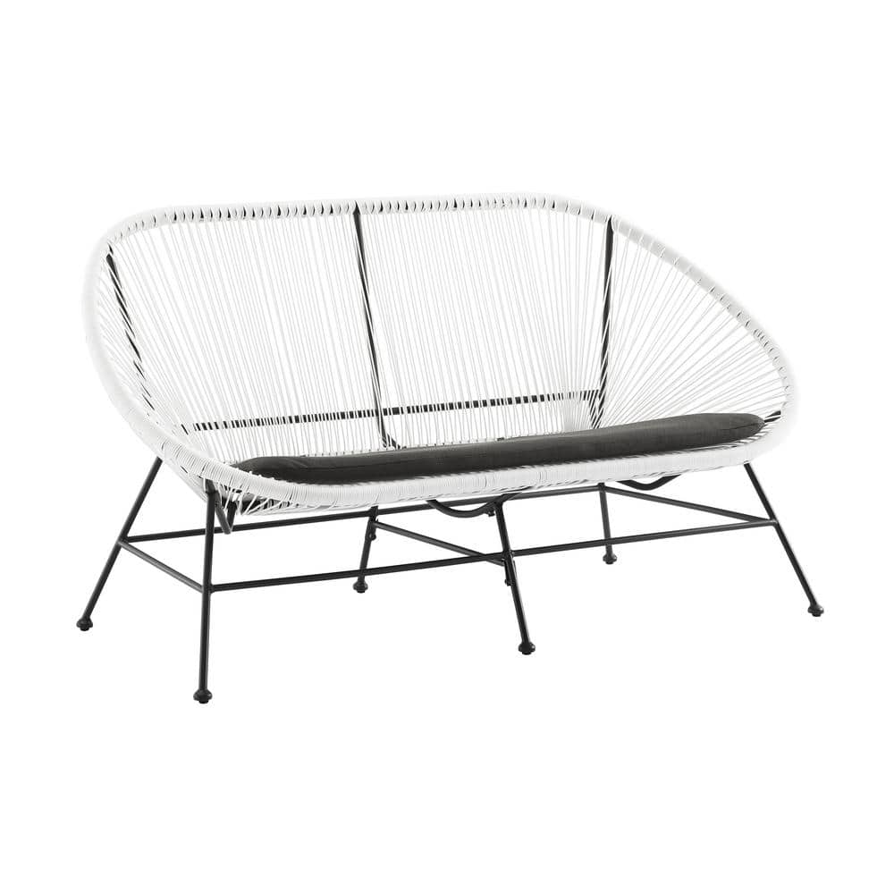 Maisie Black and White 1-Piece Metal Outdoor Loveseat price history on PriceWatchPro