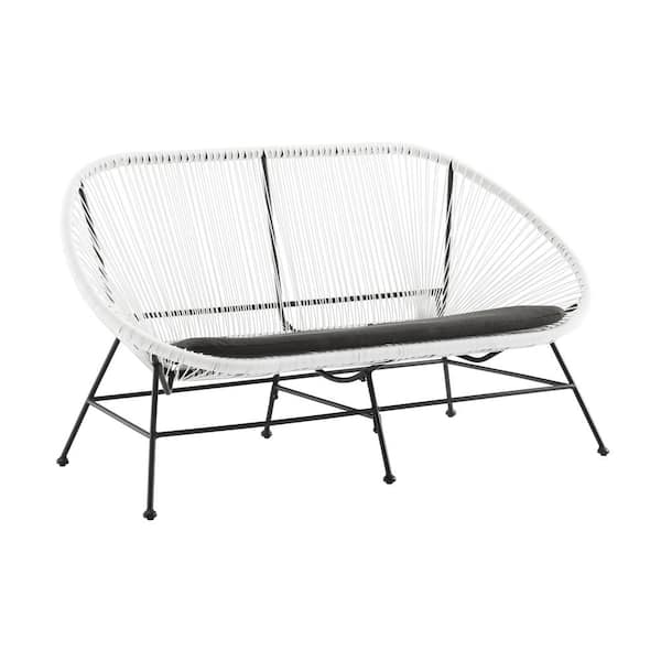 Maisie White Metal Loveseat