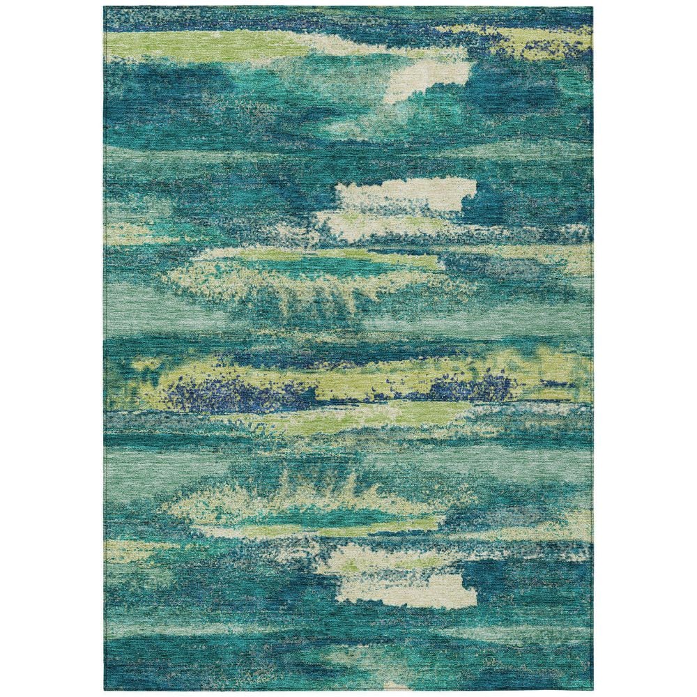 Chantille Machine Washable Indoor/Outdoor Abstract ACN942 Emerald 5 ft. x 7 ft. 6 in. Area Rug price history on PriceWatchPro
