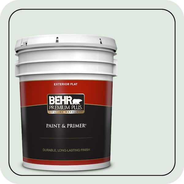 BEHR PREMIUM PLUS 5 gal. #460E-1 Meadow Light Flat Exterior Paint & Primer