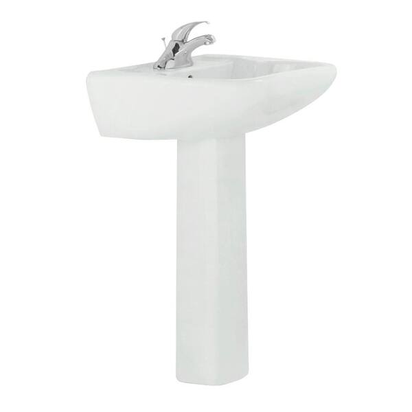 STERLING Southampton Vitreous China Pedestal Combo Bathroom Sink in White with Overflow Drain