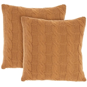 Lifestyles Gold 18 in. X 18 in. Throw Pillow Set of 2