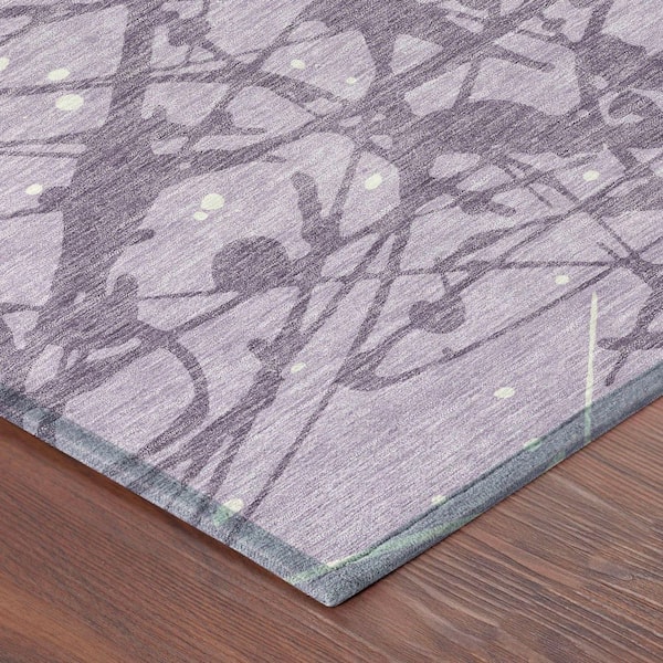 Chantille Machine Washable Indoor/Outdoor Abstract ACN2597 Lavender 3 ft. x 4 ft. Area Rug