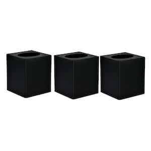 5.5 in. Acrylic Cube Square Tissue Box Container in Black (3-Pack)
