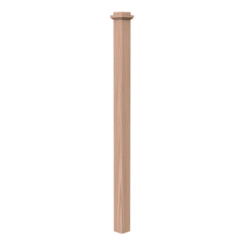 EVERMARK Stair Parts 4075 66 in. x 3-1/2 in. Unfinished Red Oak Square ...