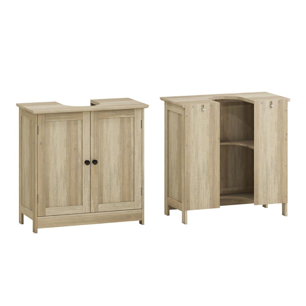 23.50 in. W Bath Vanity Cabinet without Top in Oak with 2 Doors and Adjustable Shelf Unassembled