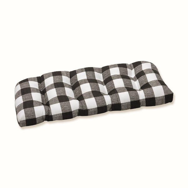 Pillow Perfect Other Rectangular Outdoor Bench Cushion in Black